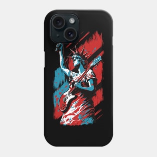 Patriotic USA 4th of July Guitarist Concert Festival Guitar Phone Case