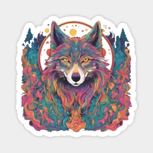 Trippy Wolf Magnet