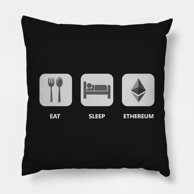 Eat Sleep Ethereum Pillow by mangobanana