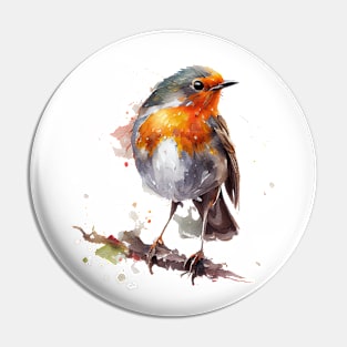 Robin Bird Watercolor 6.0 T-Shirt Pin