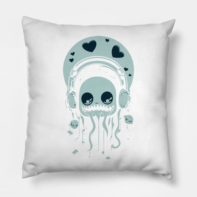 horror and cute  eyes fantastic and gotic graphic design ironpalette Pillow by ironpalette