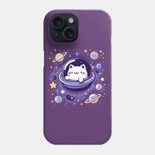 Cat in Space T-Shirt: Meow Your Way to the Stars! Phone Case