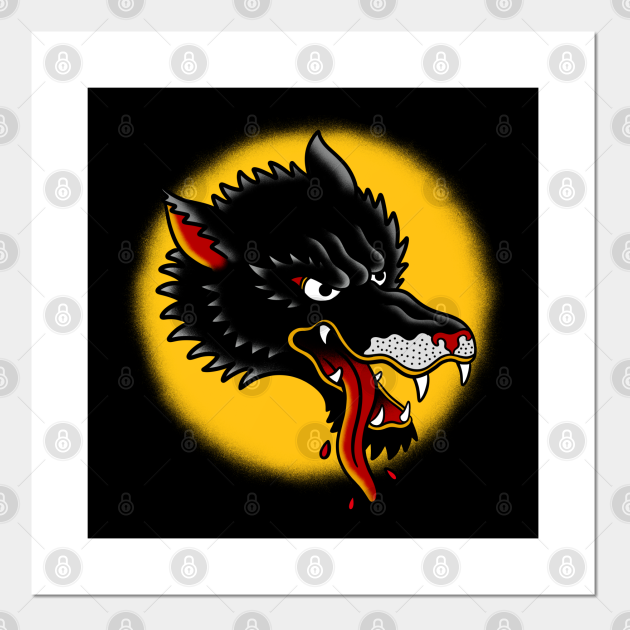 Black Wolf Traditional Tattoo - Wolf Tattoo - Posters and Art Prints | TeePublic Black Wolf Traditional Tattoo - Wolf Tattoo - Posters and Art Prints | TeePublic