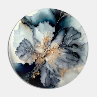 Blue Geranium - Abstract Alcohol Ink Resin Art Pin