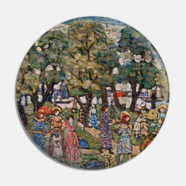 Under the Trees by Maurice Brazil Prendergast Pin by MasterpieceCafe