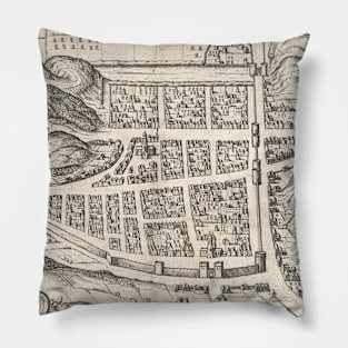 Vintage Map of Edinburgh Scotland (1581) Pillow