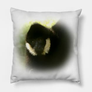Black crested gibbon Pillow