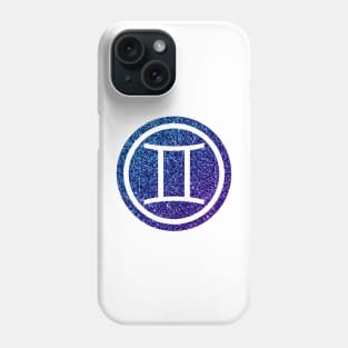 Blue Purple Glitter Zodiac - Gemini Phone Case