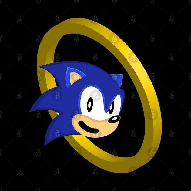 sonic mascot and golden circle ring by maricetak