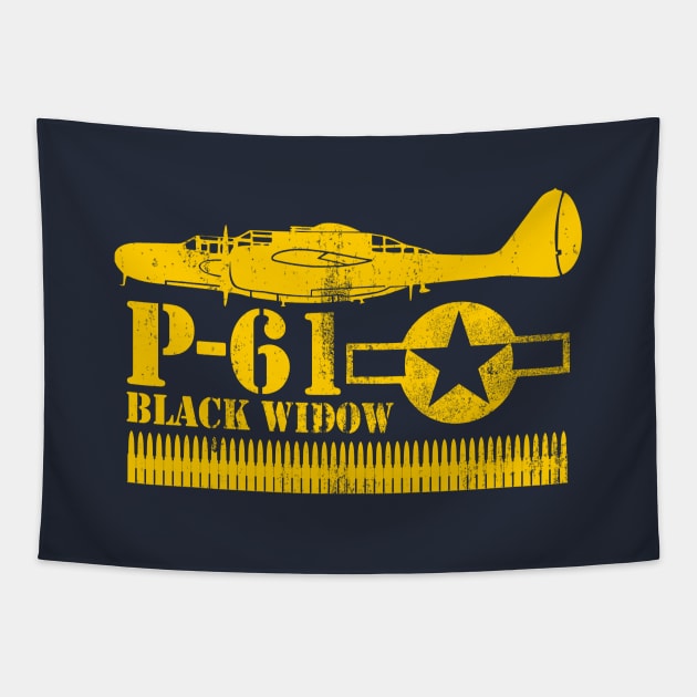 P-61 Black Widow (distressed) Tapestry by TCP