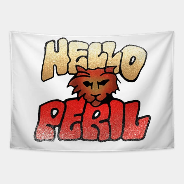 hello peril logo Tapestry by marcusdevries