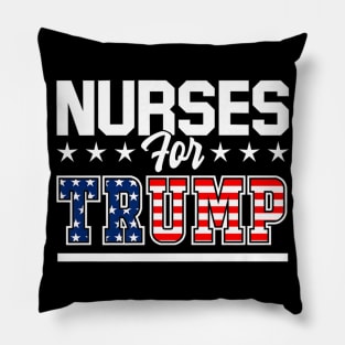 Nurses For Trump America President 2020 Duty Scrubs T-Shirt Pillow