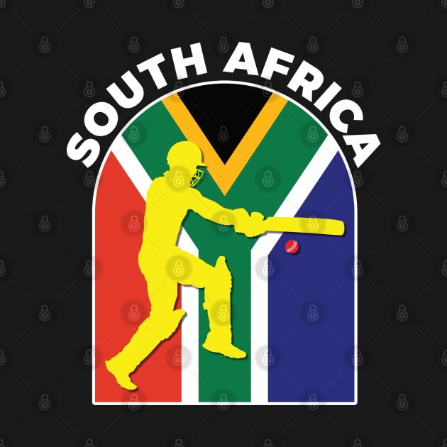 South Africa Cricket Batsman South Africa Flag by DPattonPD