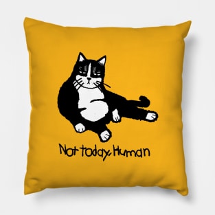 not today human cat tshirt Pillow