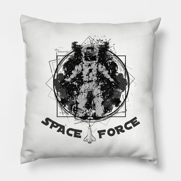 Space force usa Pillow by Retro Vintage