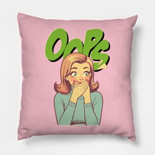 woman covers her mouth Pillow