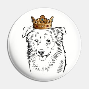 Miniature American Shepherd Dog King Queen Wearing Crown Pin