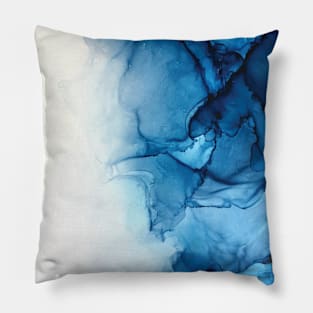 Blue Tides - Alcohol Ink Painting Pillow