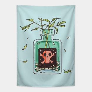 Toxic Poison Bottle Cartoon Tapestry