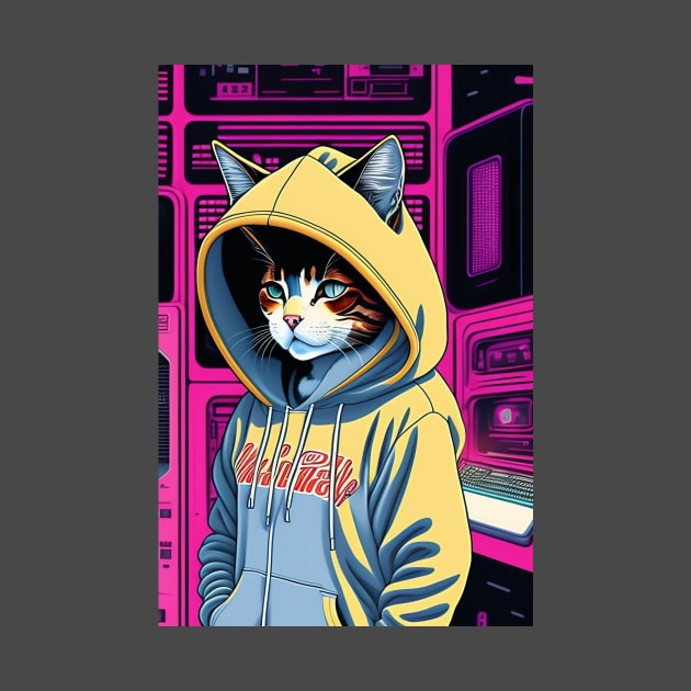 Cat looking cute on Hoodies by Fun and Cool Tees