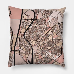 Seville Map Pattern in Soft Pink Pastels Pillow