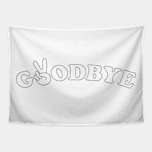 Pce Out - White w/ Black Outline Tapestry