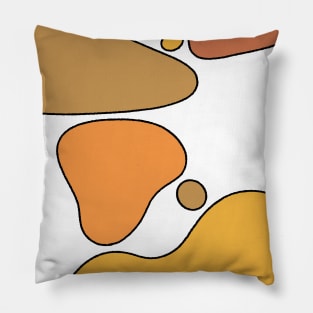 Warm Earthy Colors Abstract Shapes Pillow