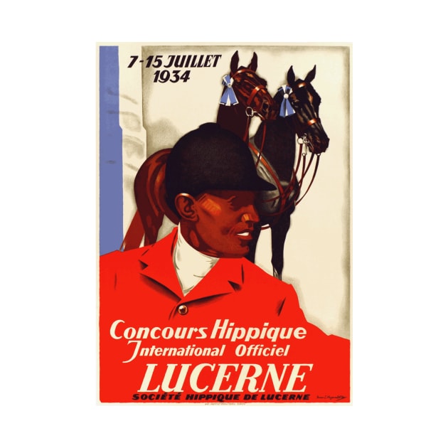 1934 International Horse Show, Lucerne Switzerland - Poster Art by Naves