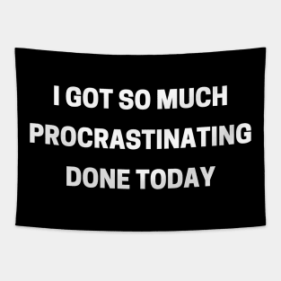 I Got So Much Procrastinating Done Today. Funny Sarcastic Procrastinator Saying Tapestry