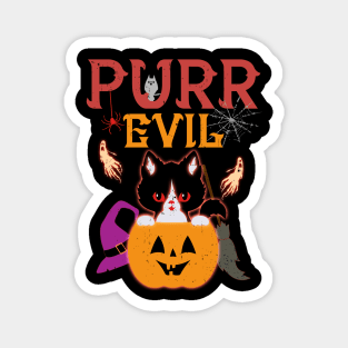 Purr Evil Cat Halloween Magnet