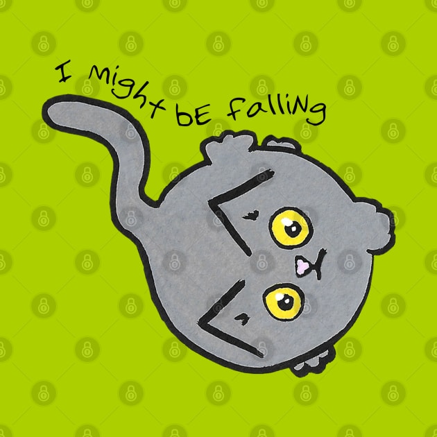 I Might Be Falling Circle Cat by TooCoolUnicorn