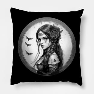 Gothic Witch Mystical Art - Victorian/Goth Pillow