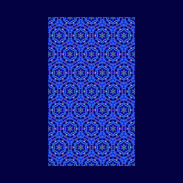 Electric Blue Kaleidoscopic Pattern by Amanda1775