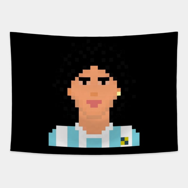 Maradona 8bit Tapestry by Roti Kodok Art