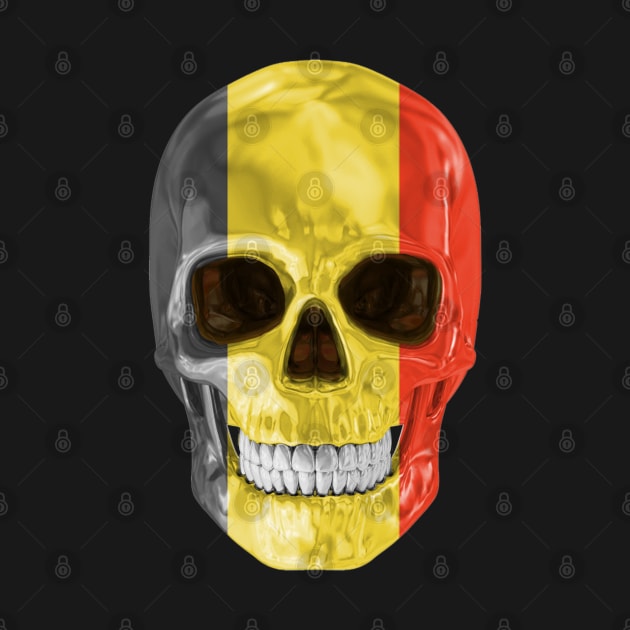 Belgium Flag Skull - Gift for Belgian With Roots From Belgium by Country Flags