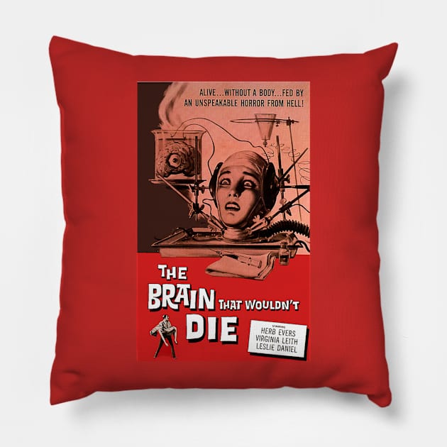 Classic Science Fiction Movie Poster - The Brain That Wouldn;t Die Pillow by Starbase79