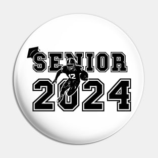 Retro Senior 2024 Running Football player Student Gift Us Flag Pin