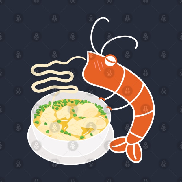 Funny Shrimp and Chinese shrimp Wonton Soup by LulululuPainting