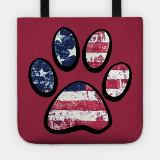 Patriotic Paw Print Tote