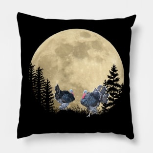 Romantic turkey with bat at night in the moonlight Pillow