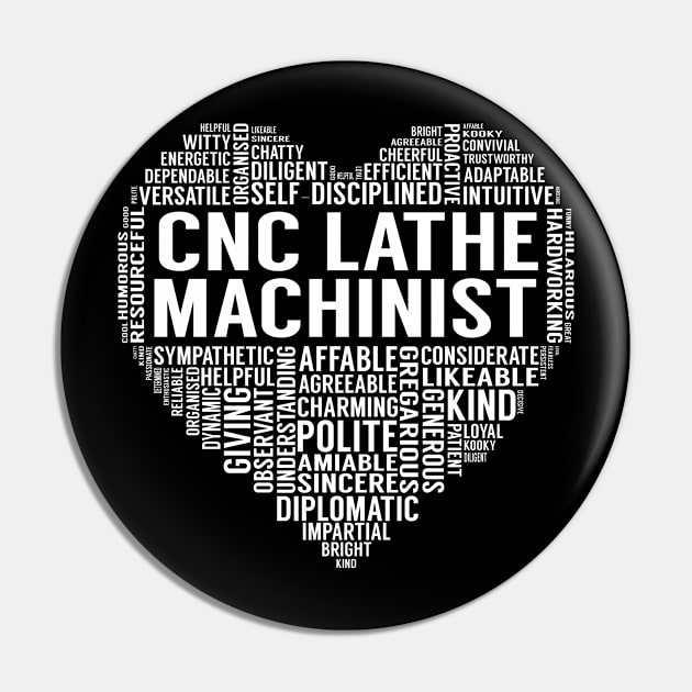 Cnc Lathe Machinist Heart Pin by LotusTee