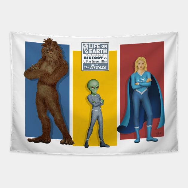 Life on Earth: the three heroes Tapestry by Cozmic Cat