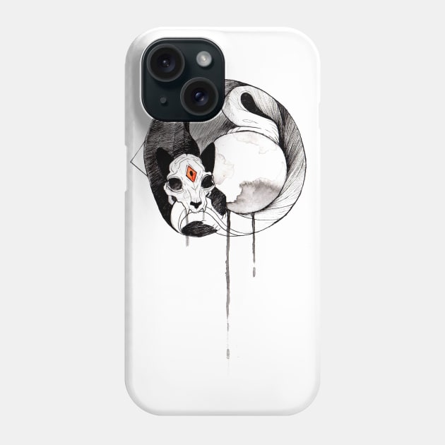 Ouroboros Cat Inktober Phone Case by RubisFirenos