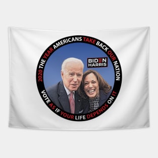 Biden Harris 2020 The Year Americans Take Back Our Nation - in Blue Tapestry