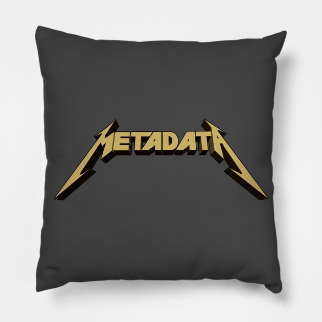 Metadata Gold Pillow by Rowdy Designs