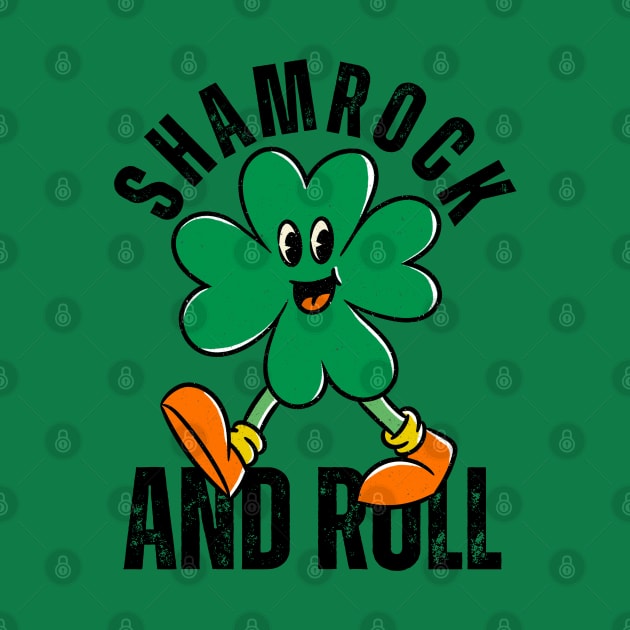 Shamrock And Roll St Patricks Day Reto by Illustradise