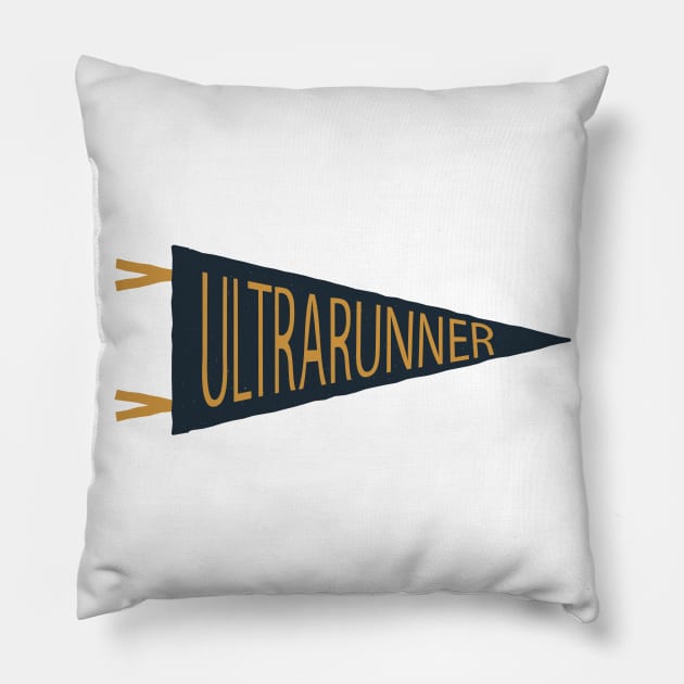 Ultrarunner Pennant Pillow by Pavement Party