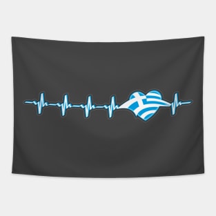 Greek heartbeat flag Tapestry