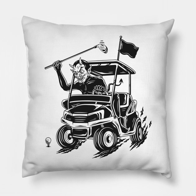 DEVIL GOLF Pillow by Shankara