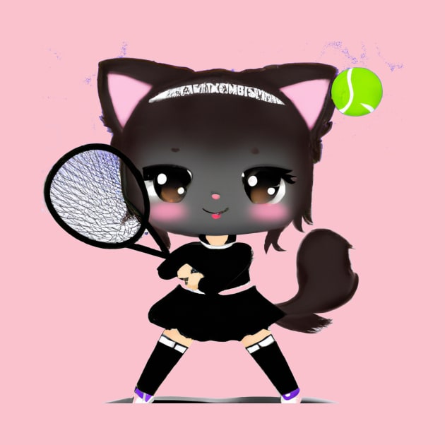 Black Cat Tennis by MGphotoart